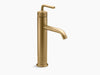 Kohler Purist Tall Vessel Faucet - Modern Brushed Gold