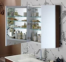 KOHLER Verdera aluminum medicine cabinet with adjustable magnifying mirror and slow-close door