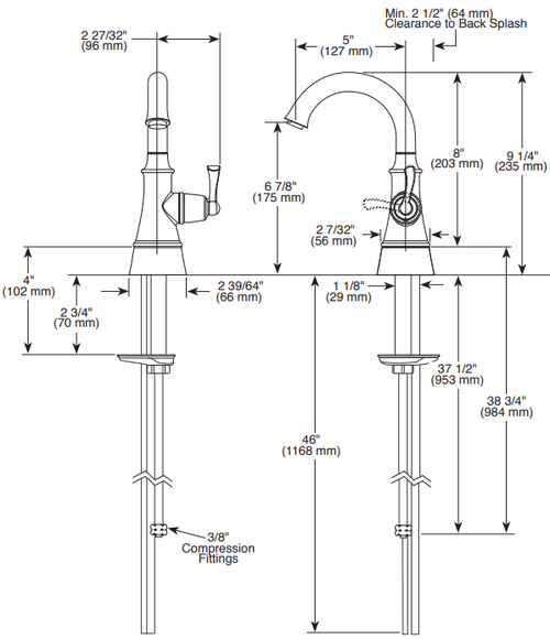 Delta Traditional Beverage Faucet - Champagne Bronze