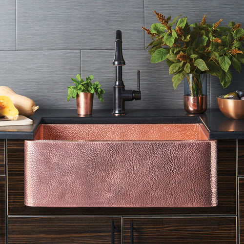 Native Trails Farmhouse 30 CPK494 Farmhouse Kitchen Sink in Polished Copper