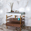 Stone Forest Elemental Console Vanity In Walnut Finish And Ventus Bath Sink With Faucet Deck
