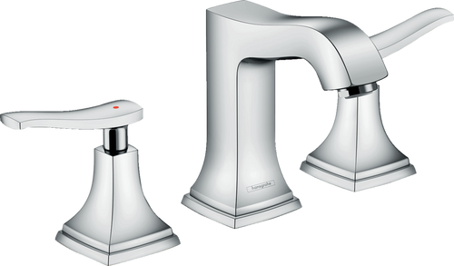 Metropol Classic Widespread Faucet 110 with Lever Handles and Pop-Up Drain, 1.2 GPM