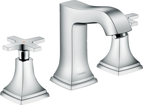 Metropol Classic Widespread Faucet 110 with Cross Handles and Pop-Up Drain, 1.2 GPM