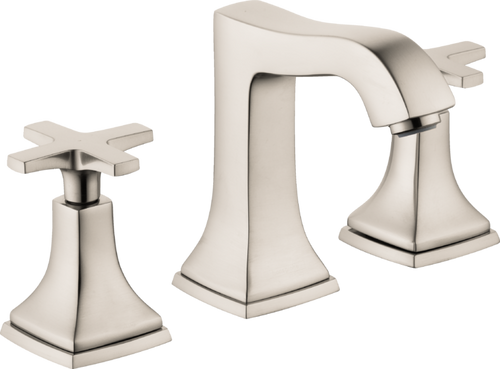 Metropol Classic Widespread Faucet 110 with Cross Handles and Pop-Up Drain, 1.2 GPM