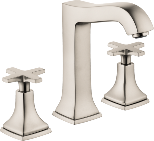 Metropol Classic Widespread Faucet 160 with Cross Handles and Pop-Up Drain, 1.2 GPM