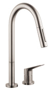 AXOR Citterio M 2-Hole Single-Handle Kitchen Faucet 2-Spray Pull-Down, 1.75 GPM