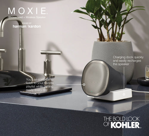 Kohler Moxie Showerhead With Wireless Speaker - Matte Black