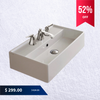 Nameeks Wallmount Sink With Widespread Hole Configuration - White