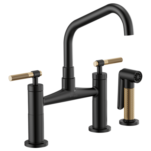 Brizo Litze® Bridge Faucet With Angled Spout And Knurled Handle | 62563LF-BLGL