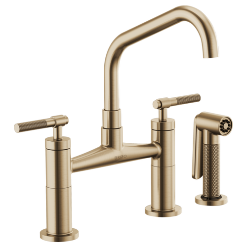 Brizo Litze® Bridge Faucet With Angled Spout And Knurled Handle | 62563LF-BLGL