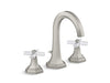 SINK FAUCET, TALL SPOUT, CRYSTAL CROSS HANDLES