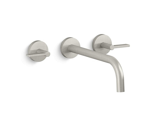 WALL MOUNT SINK FAUCET, ENGLONGATED SPOUT, LEVER HANDLES