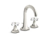 SINK FAUCET, TALL SPOUT, CRYSTAL CROSS HANDLES