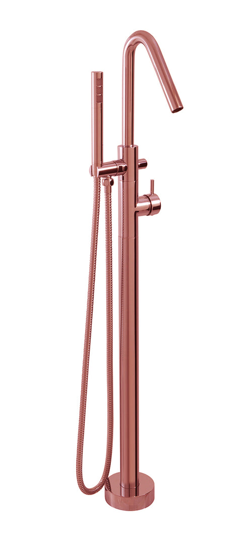 Aquabrass X Round Floormount Filler With Valve - Rose Gold