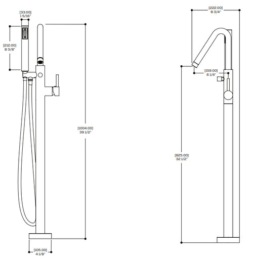 Aquabrass X Round Floormount Filler With Valve - Rose Gold