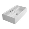 Nameeks Wallmount Sink With Widespread Hole Configuration - White