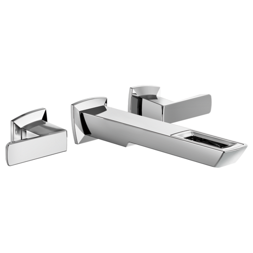 Brizo Vettis® Two-Handle Wall Mount Lavatory Faucet With Open-Flow Spout | T65886LF-BL-ECO