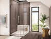 Platinum CubeShower door with return panel, for Alessa shower base with seat, 80 1/2