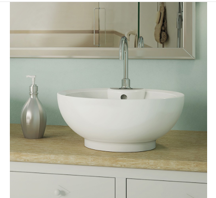 KYRA ROUND ABOVE-COUNTER VITREOUS CHINA BATHROOM SINK