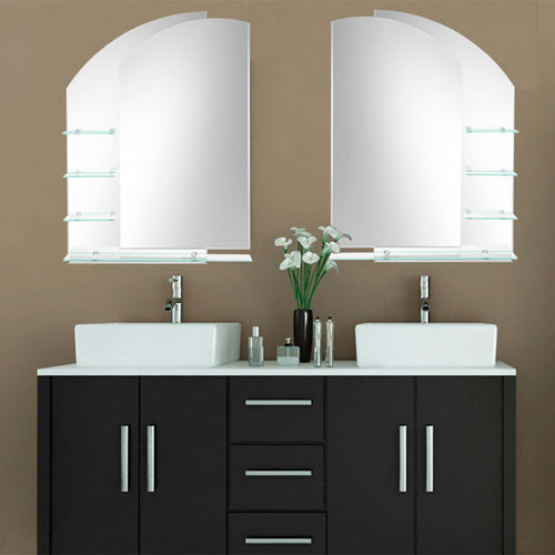 Double Layered Mirror with Shelves H00164
