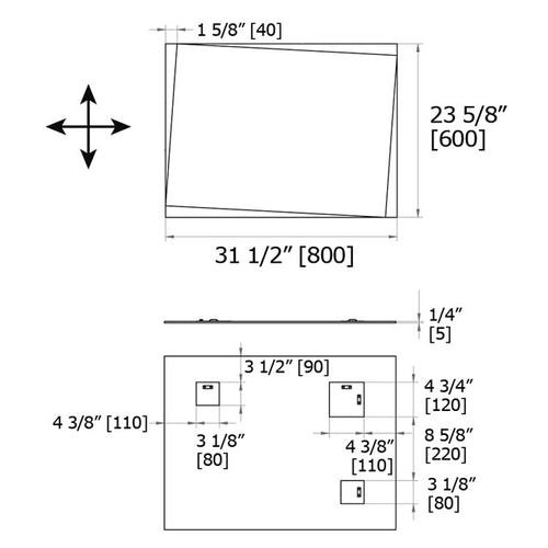 Off Angle Beveled Mirror M01206