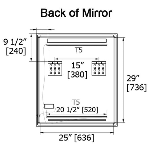 Mirror with Back Lit Shelf M01696