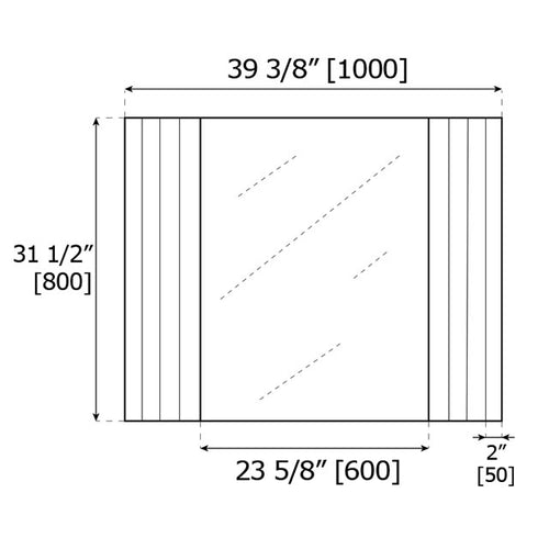 Mirror with Parallel and Graded Etched Frame M22005