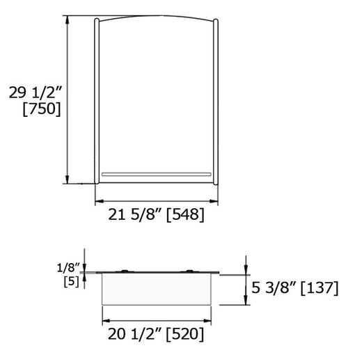 Mirror with Tubular Chrome Accents and Shelf M26001A