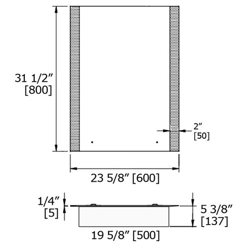 Parallel Frosted Mirror with Shelf M31005