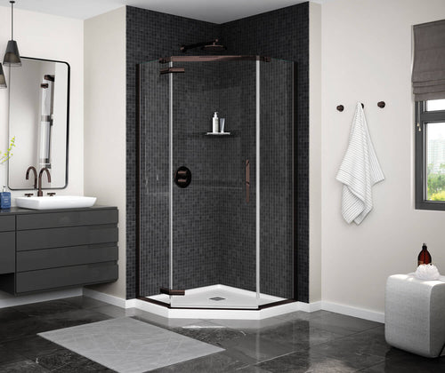 Link Curve Neo-angle Pivot Shower Door 40 x 40 x 75 in. 8 mm