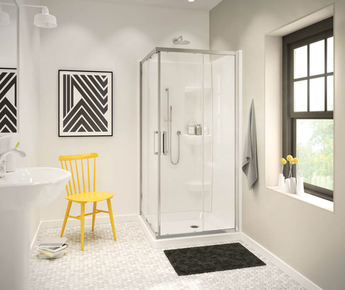 Radia Square Sliding Shower Door 32 x 32 x 71 ½ in. 6 mm